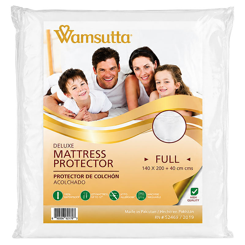 Protector de colchón Wamsutta full microfibra blanco liso