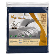 Wamsutta king polyester 4-piece solid blue sheet set