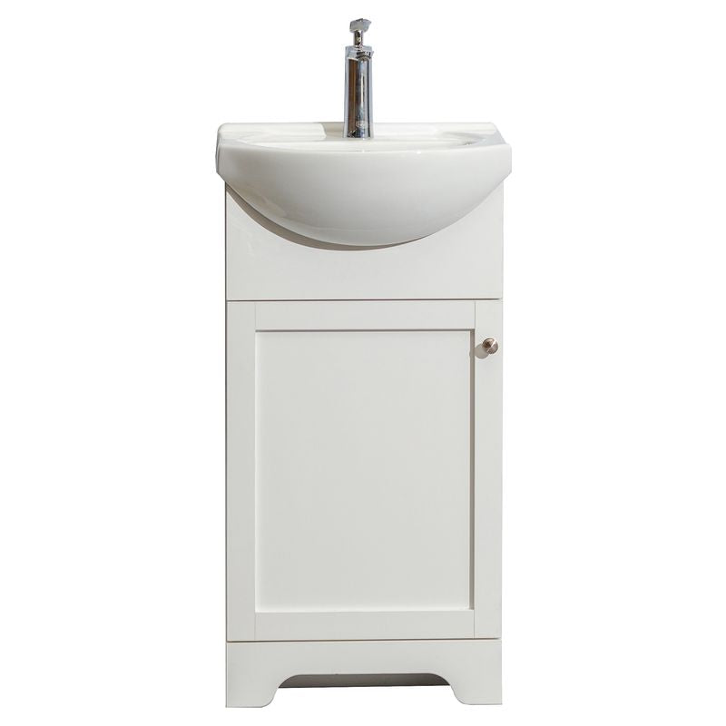 Mueble de baño Basic MDF 40 x 40 x 86 cm Nogal incluye lavamanos de cerámica y desagüe