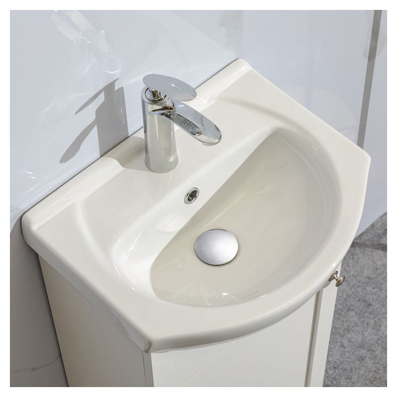 Mueble de baño Basic MDF 40 x 40 x 86 cm Nogal incluye lavamanos de cerámica y desagüe
