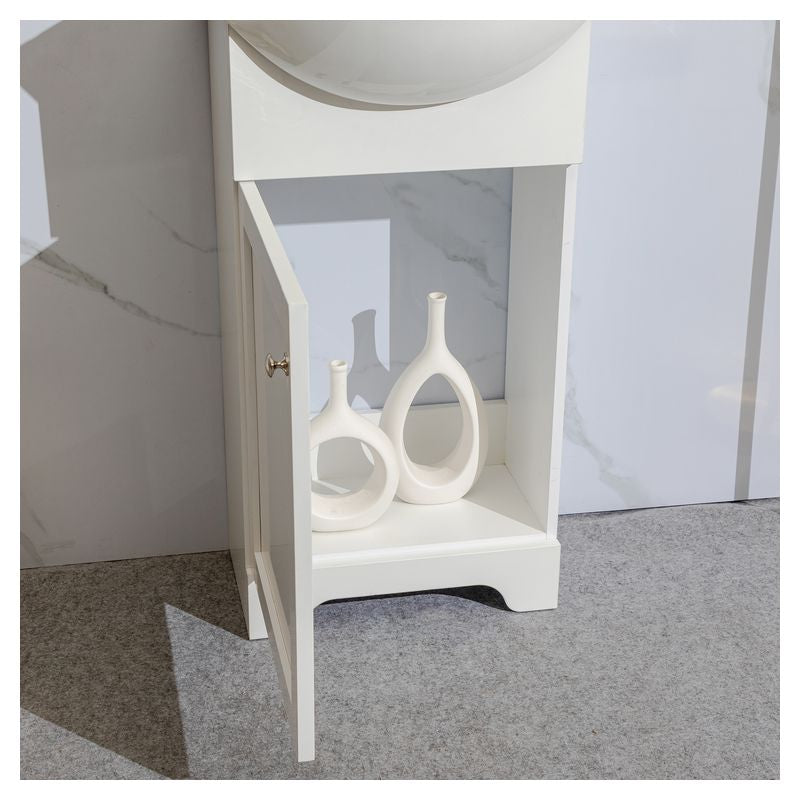 Mueble de baño Basic MDF 40 x 40 x 86 cm Nogal incluye lavamanos de cerámica y desagüe