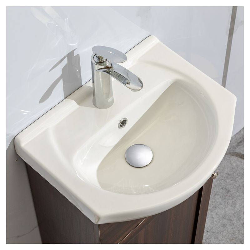 Mueble de baño Basic MDF 60 x 46 x 86 cm Blanco incluye lavamanos de cerámica y desagüe