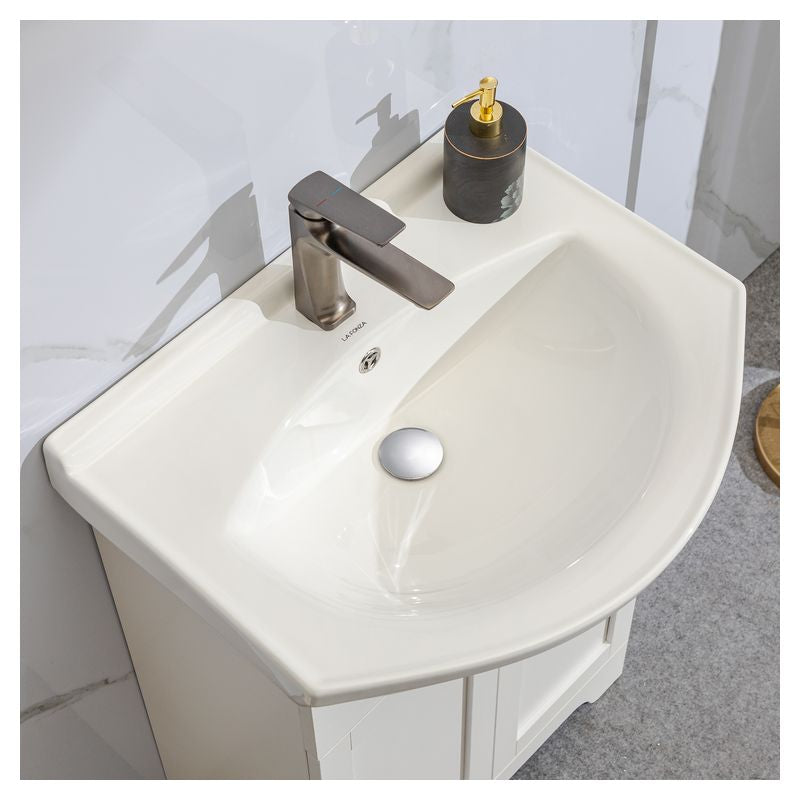 Mueble de baño Basic MDF 60 x 46 x 86 cm Roble natural incluye lavamanos de cerámica y desagüe