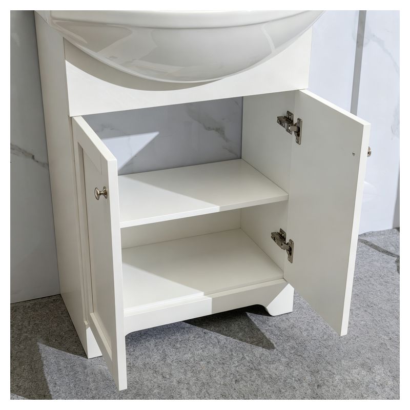 Mueble de baño Basic MDF 60 x 46 x 86 cm Roble natural incluye lavamanos de cerámica y desagüe