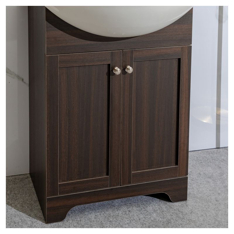 Mueble de baño Basic MDF 60 x 46 x 86 cm Nogal incluye lavamanos de cerámica y desagüe
