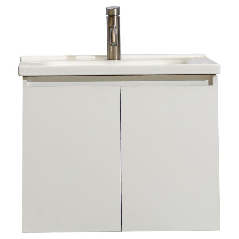 Mueble de baño Niza MDF 80 x 46 x 86 cm Nogal incluye lavamanos de cerámica, espejo y desagüe