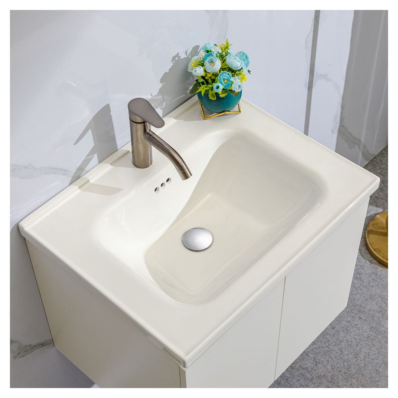 Mueble de baño Niza MDF 80 x 46 x 86 cm Nogal incluye lavamanos de cerámica, espejo y desagüe