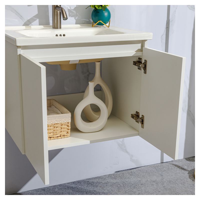 Mueble de baño Niza MDF 80 x 46 x 86 cm Nogal incluye lavamanos de cerámica, espejo y desagüe