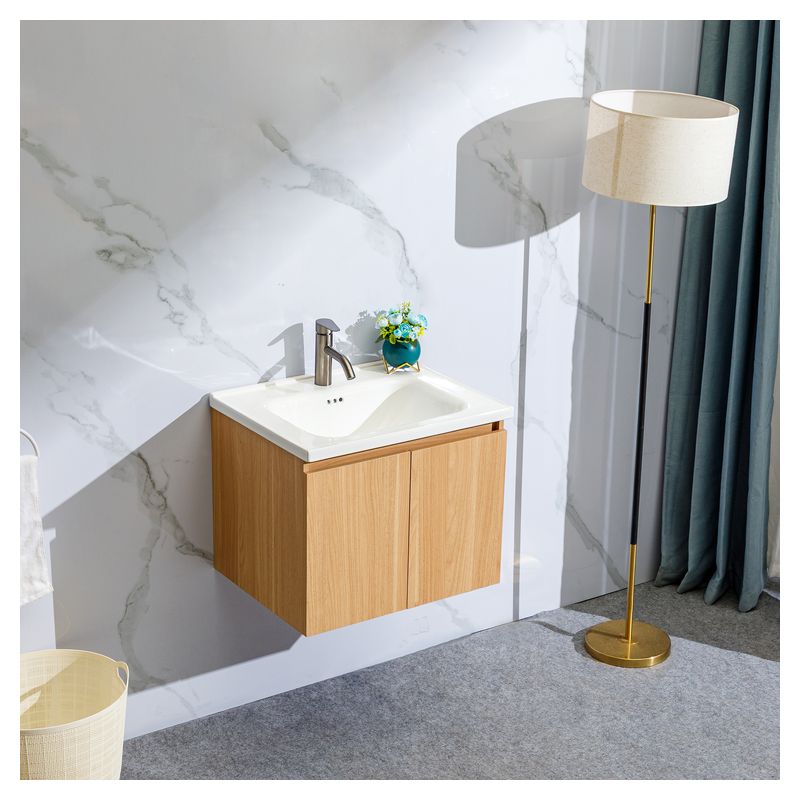 Mueble de baño Porto MDF 45 x 45 x 86 cm Blanco incluye lavamanos de cerámica y desagüe