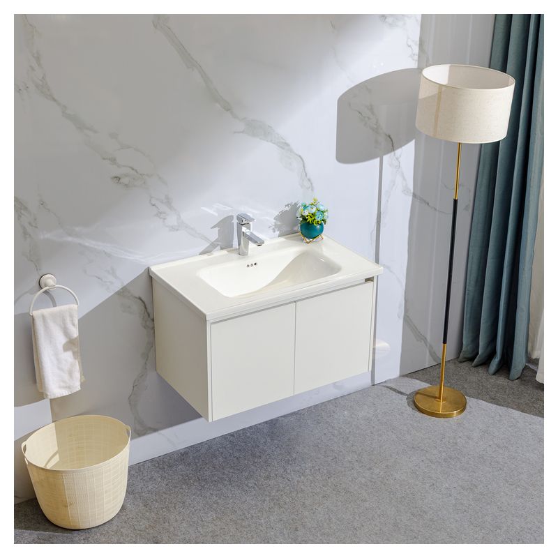 Mueble de baño Porto MDF 60 x 45 x 86 cm Blanco incluye lavamanos de cerámica y desagüe