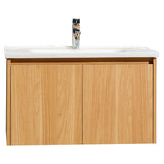 Mueble de baño Porto MDF 60 x 45 x 86 cm Wengué incluye lavamanos de cerámica y desagüe