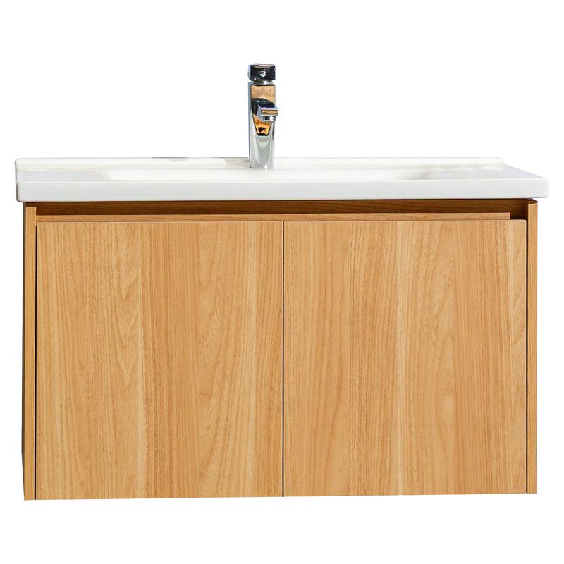Mueble de baño Porto MDF 60 x 45 x 86 cm Wengué incluye lavamanos de cerámica y desagüe