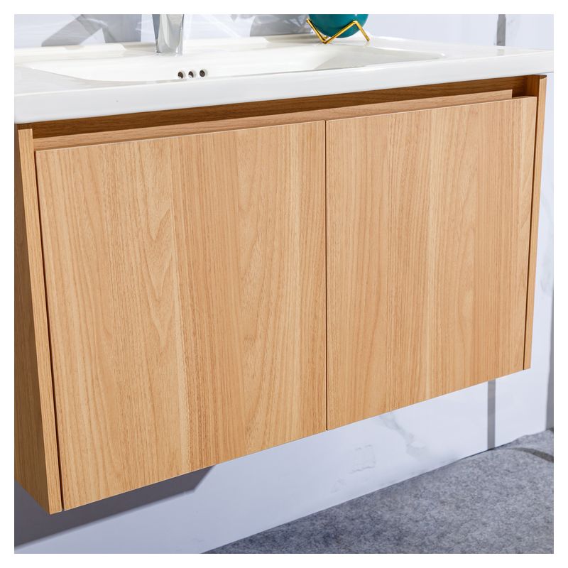 Mueble de baño Porto MDF 60 x 45 x 86 cm Wengué incluye lavamanos de cerámica y desagüe