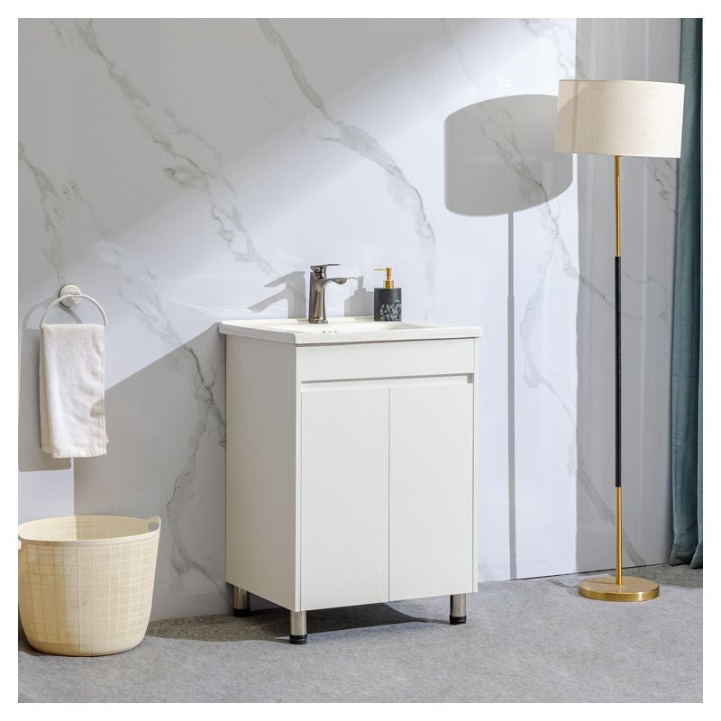 Mueble de baño Catania MDF 60 x 46 x 86 cm Negro mate incluye lavamanos de cerámica y desagüe