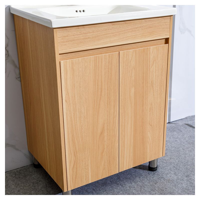 Mueble de baño Catania MDF 80 x 46 x 86 cm Negro mate incluye lavamanos de cerámica y desagüe