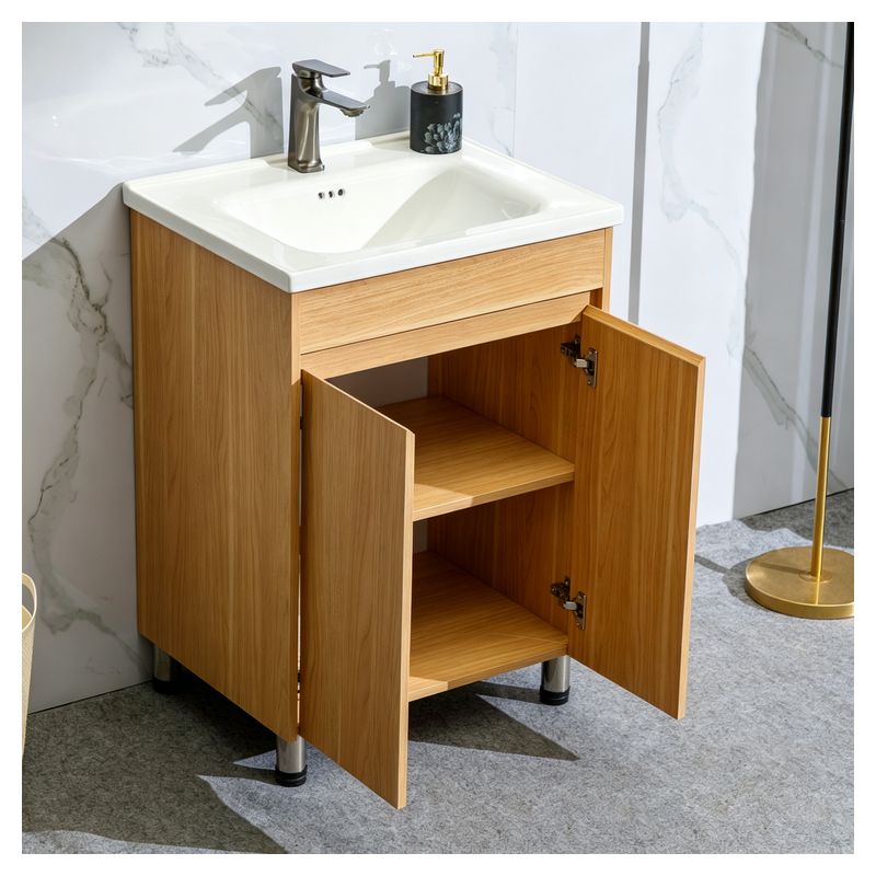 Mueble de baño Catania MDF 80 x 46 x 86 cm Negro mate incluye lavamanos de cerámica y desagüe
