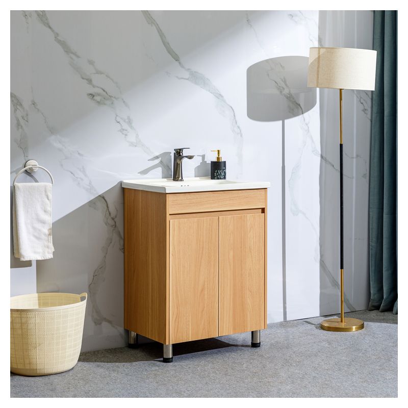 Mueble de baño Catania MDF 80 x 46 x 86 cm Negro mate incluye lavamanos de cerámica y desagüe