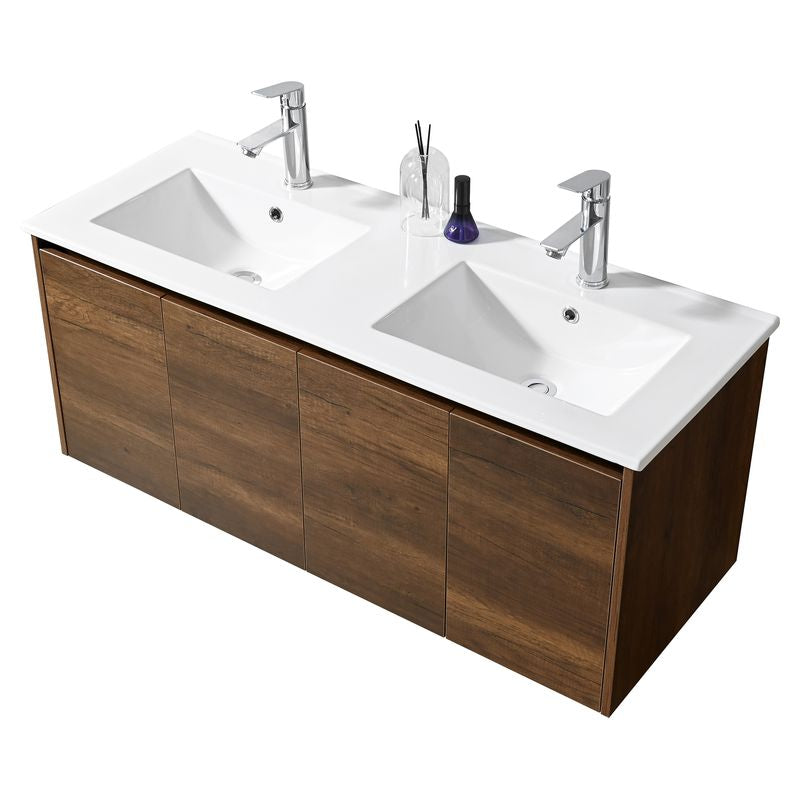 Mueble de baño Nova MDF 60 x 46 x 48 cm Blanco incluye lavamanos de cerámica y desagüe