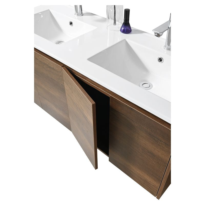 Mueble de baño Nova MDF 60 x 46 x 48 cm Blanco incluye lavamanos de cerámica y desagüe