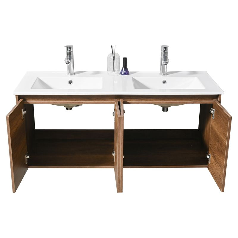 Mueble de baño Nova MDF 60 x 46 x 48 cm Blanco incluye lavamanos de cerámica y desagüe