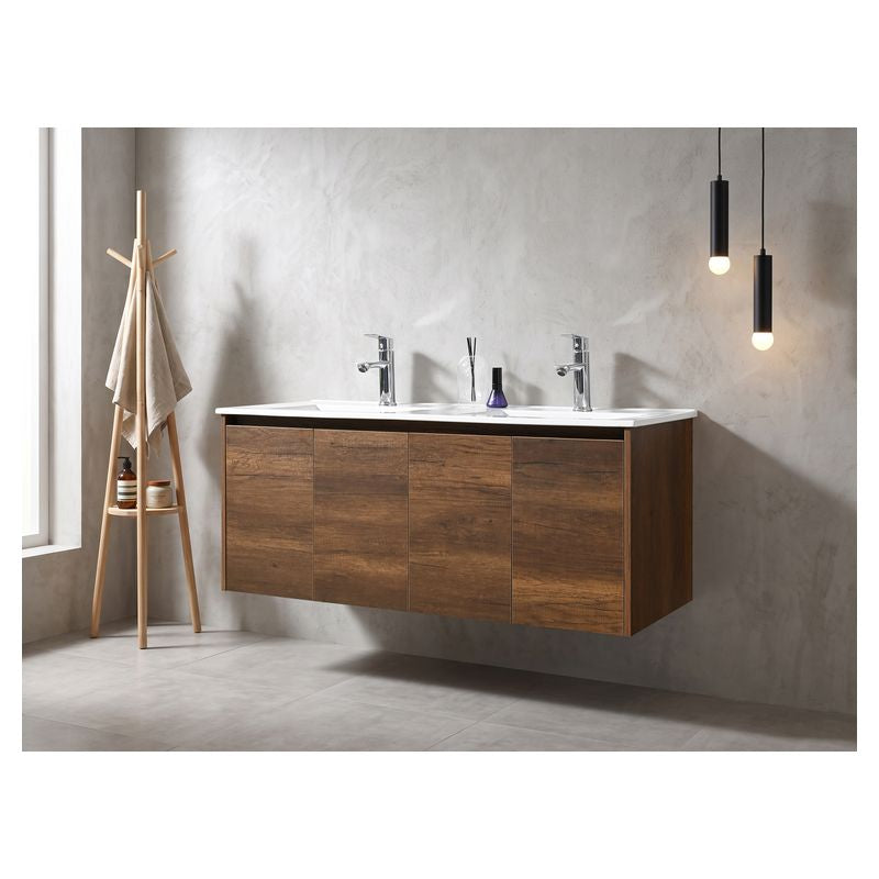 Mueble de baño Nova MDF 60 x 46 x 48 cm Blanco incluye lavamanos de cerámica y desagüe