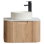 Mueble de baño Nova MDF 60 x 46 x 48 cm Roble natural incluye lavamanos de cerámica y desagüe