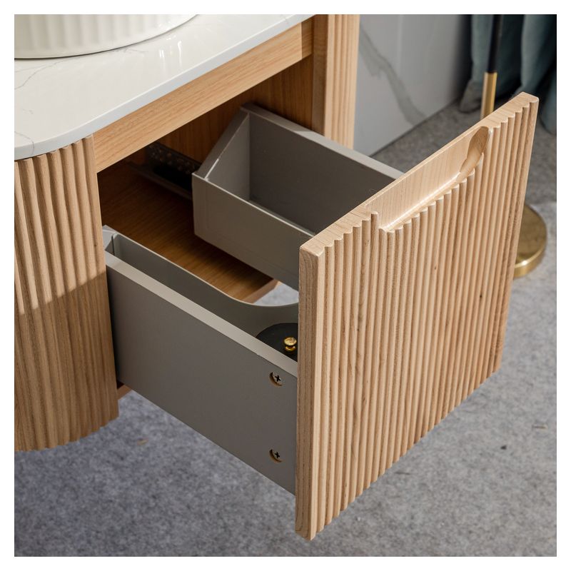 Mueble de baño Nova MDF 60 x 46 x 48 cm Roble natural incluye lavamanos de cerámica y desagüe