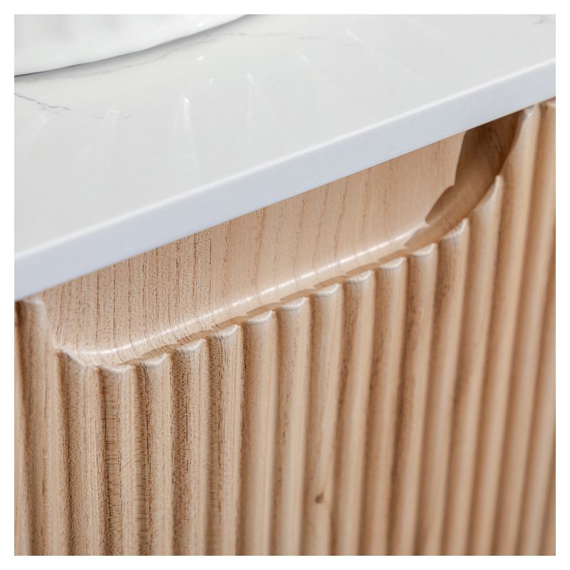 Mueble de baño Nova MDF 60 x 46 x 48 cm Roble natural incluye lavamanos de cerámica y desagüe
