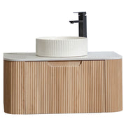 Mueble de baño Nova MDF 60 x 46 x 48 cm Nogal incluye lavamanos de cerámica y desagüe