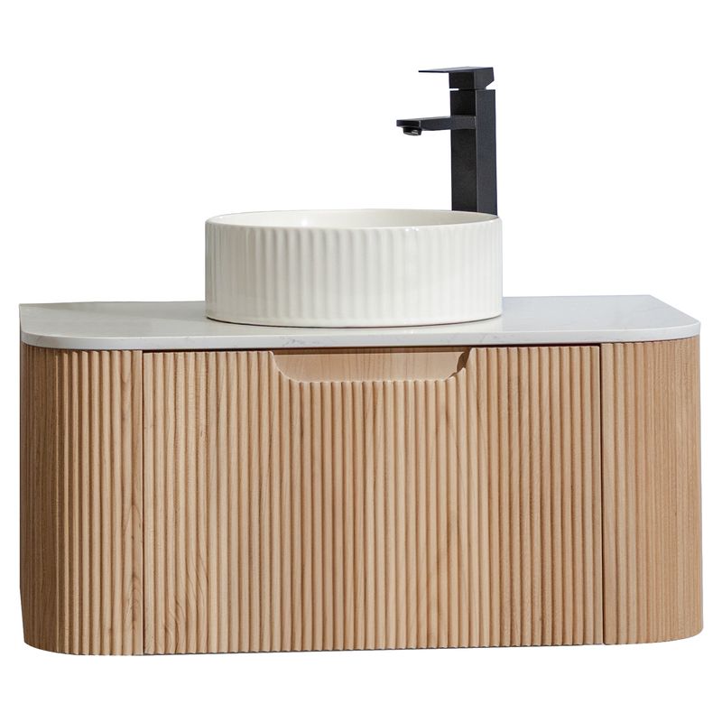 Mueble de baño Nova MDF 60 x 46 x 48 cm Nogal incluye lavamanos de cerámica y desagüe