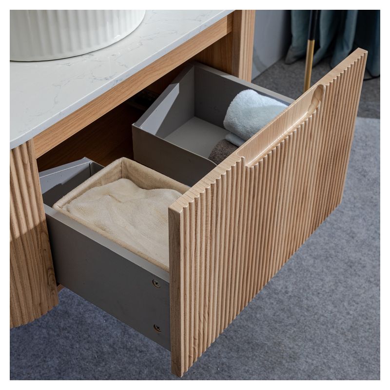 Mueble de baño Nova MDF 60 x 46 x 48 cm Nogal incluye lavamanos de cerámica y desagüe
