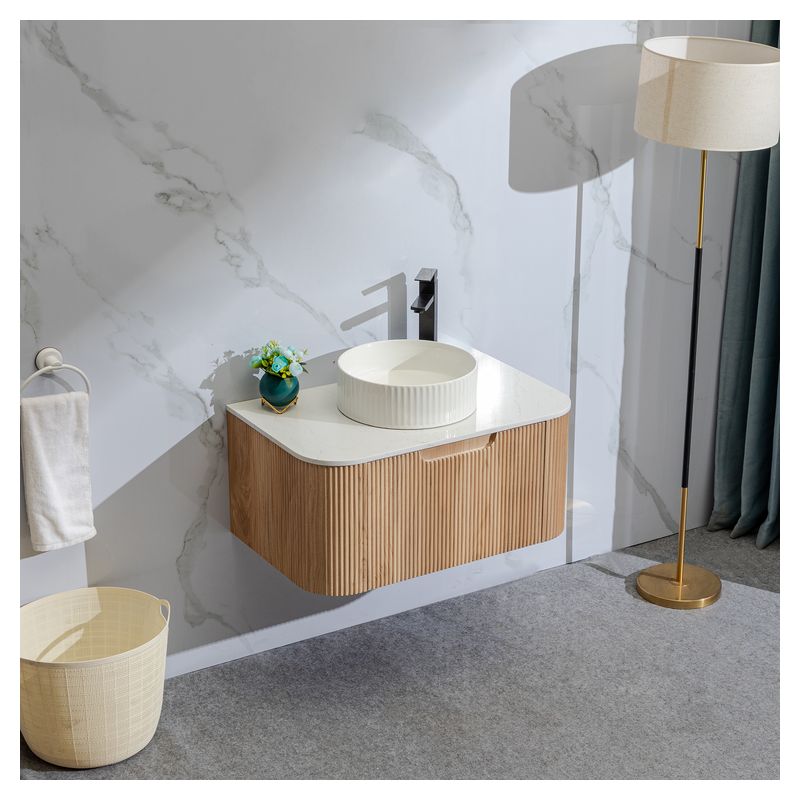Mueble de baño Nova MDF 60 x 46 x 48 cm Nogal incluye lavamanos de cerámica y desagüe