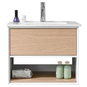 Mueble de baño Nova MDF 80 x 46 x 48 cm Blanco incluye lavamanos de cerámica y desagüe