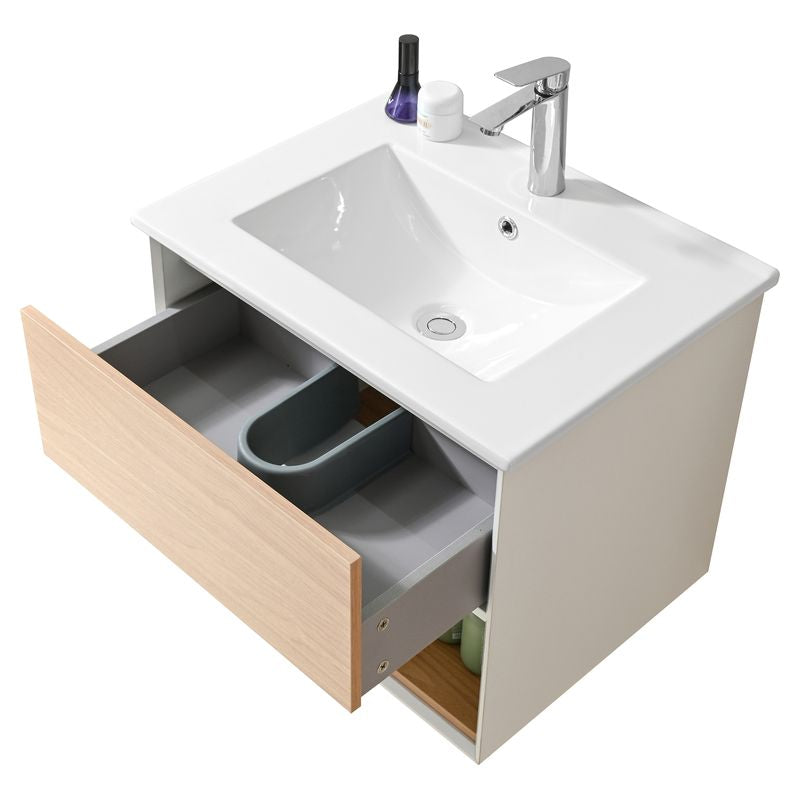 Mueble de baño Nova MDF 80 x 46 x 48 cm Blanco incluye lavamanos de cerámica y desagüe