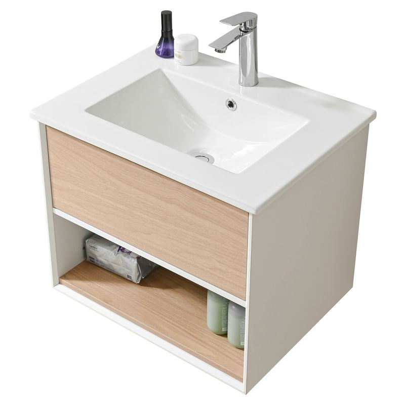Mueble de baño Nova MDF 80 x 46 x 48 cm Blanco incluye lavamanos de cerámica y desagüe