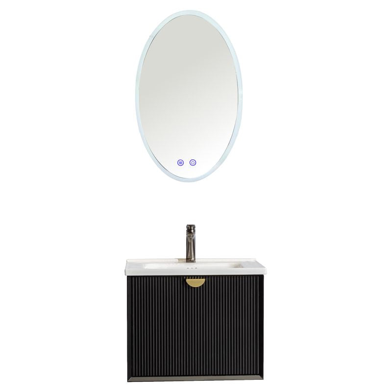 Mueble de baño Nova MDF 80 x 46 x 48 cm Nogal incluye lavamanos de cerámica y desagüe