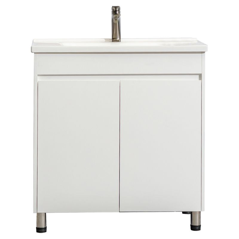 Mueble de baño Nova MDF 120 x 46 x 48 cm Nogal incluye lavamanos doble de cerámica y desagüe
