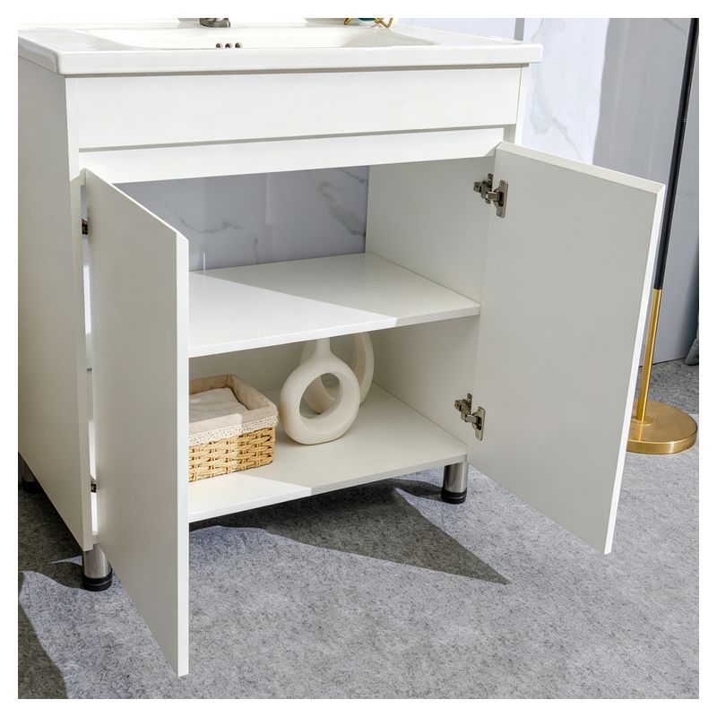 Mueble de baño Nova MDF 120 x 46 x 48 cm Nogal incluye lavamanos doble de cerámica y desagüe