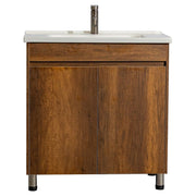 Mueble de baño Verona MDF 80 x 46 x 48 cm Roble natural y blanco incluye lavamanos de cerámica y desagüe