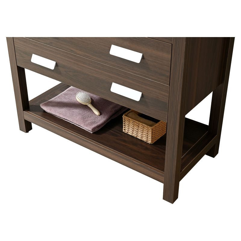Mueble de baño Parma MDF 60 x 46 x 48 cm Negro mate incluye iluminación con sensor de movimiento, lavamanos de cerámica 2 gavetas espejo LED y desagüe