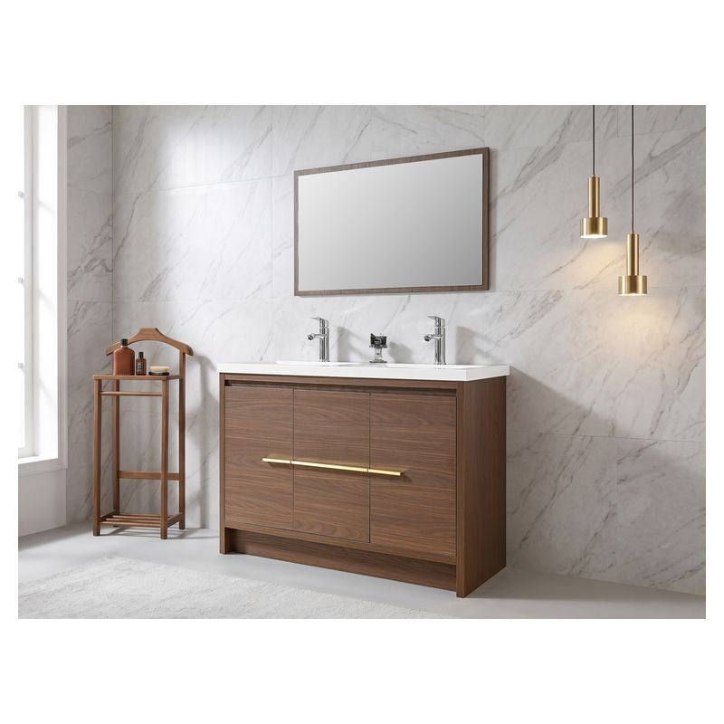 Mueble de baño Parma MDF 80 x 46 x 48 cm Negro mate incluye iluminación con sensor de movimiento lavamanos de cerámica 2 gavetas, espejo LED y desagüe