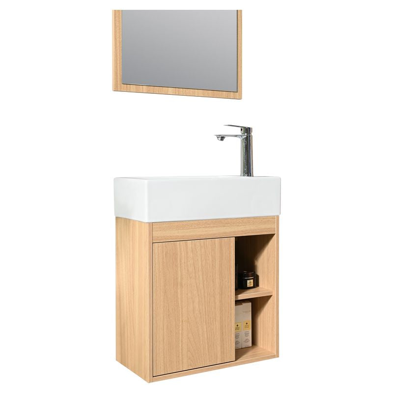 Mueble de baño Chicago MDF 100 x 47 x 86 cm Ébano oscuro incluye lavamanos de resina, 2 gavetas y desagüe