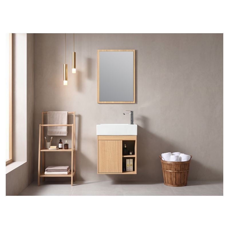 Mueble de baño Chicago MDF 100 x 47 x 86 cm Ébano oscuro incluye lavamanos de resina, 2 gavetas y desagüe