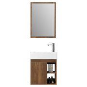 Mueble de baño Ally MDF 120 x 47 x 86 cm Roble ahumado incluye lavamanos de resina, 2 puertas, 2 gavetas, espejo y desagüe