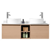 Mueble de baño Romeo MDF 100 x 55 x 86 cm Ébano oscuro incluye tope de piedra artificial, lavamanos de cerámica, 2 puertas, 2 gavetas espejo y desagüe
