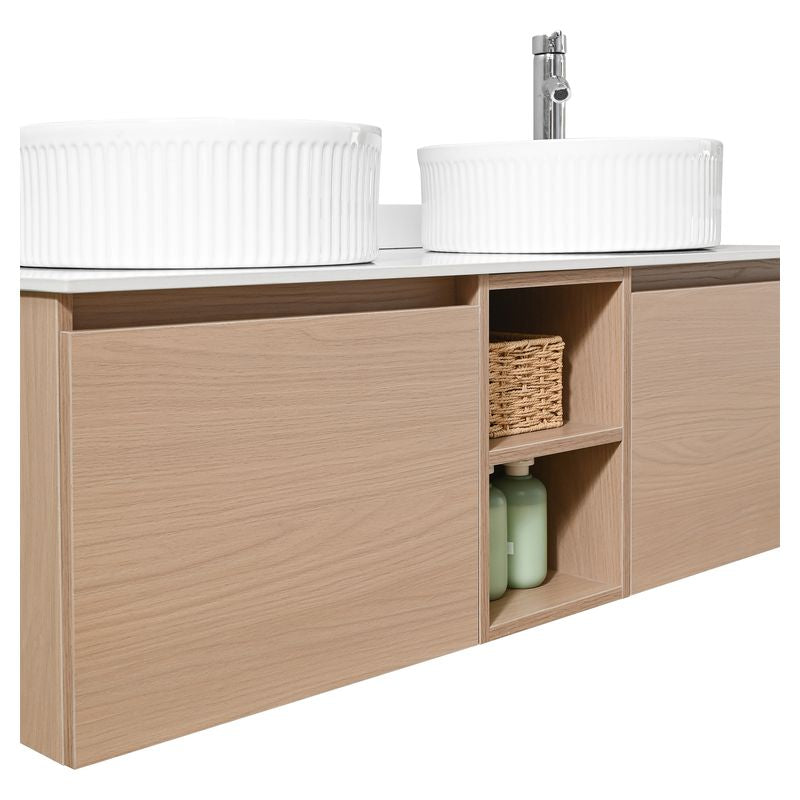 Mueble de baño Romeo MDF 100 x 55 x 86 cm Ébano oscuro incluye tope de piedra artificial, lavamanos de cerámica, 2 puertas, 2 gavetas espejo y desagüe