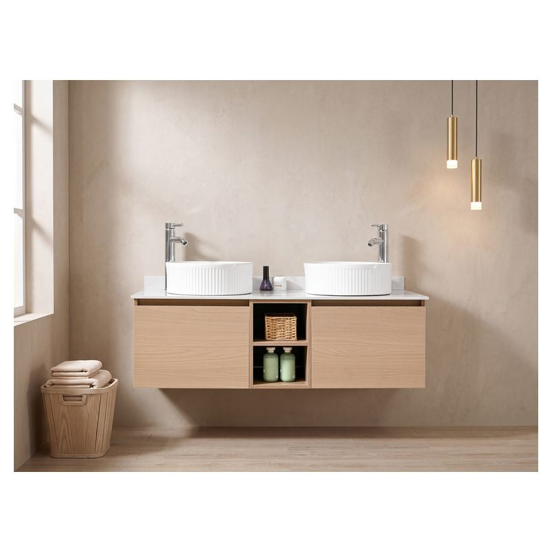 Mueble de baño Romeo MDF 100 x 55 x 86 cm Ébano oscuro incluye tope de piedra artificial, lavamanos de cerámica, 2 puertas, 2 gavetas espejo y desagüe