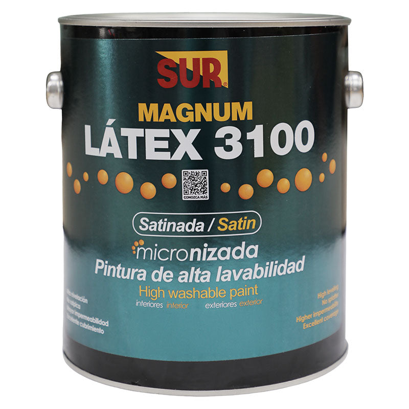 Pintura látex Magnum negro satinado galón