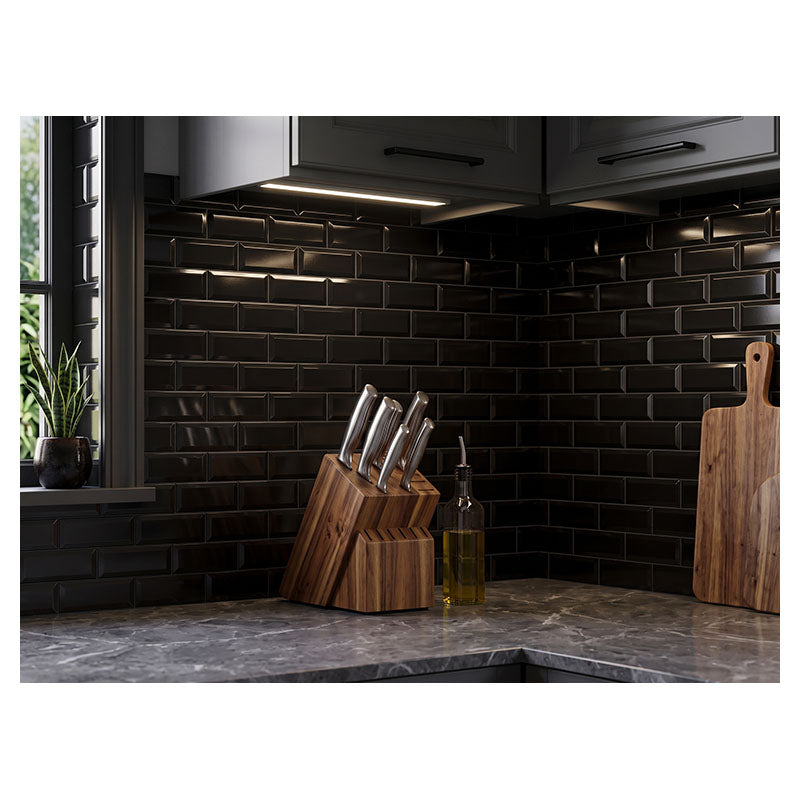 Azulejo cerámico 7 x 21 cm Subway negro 1.10 m² por caja
