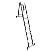 Escalera multifuncional de acero 12 peldaños 3,3 m soporta hasta 150 kg